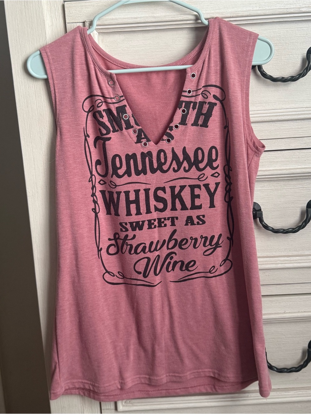 Smooth as Tennessee Whiskey Graphic Sleeveless Top - Pink Medium
